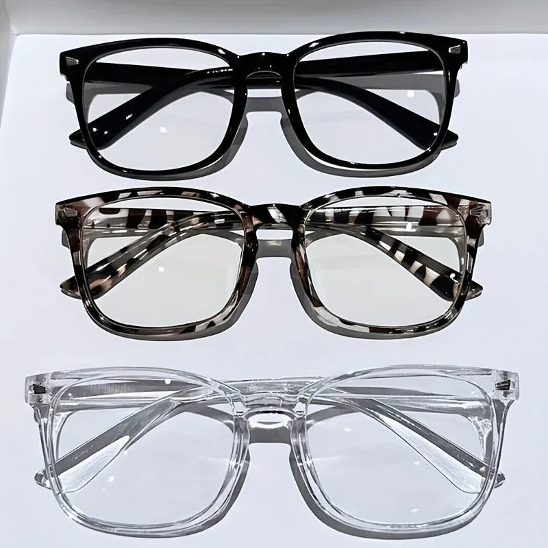 Blue Light Blocking Glasses — Lightweight Square Clear Lens, 3-Pack