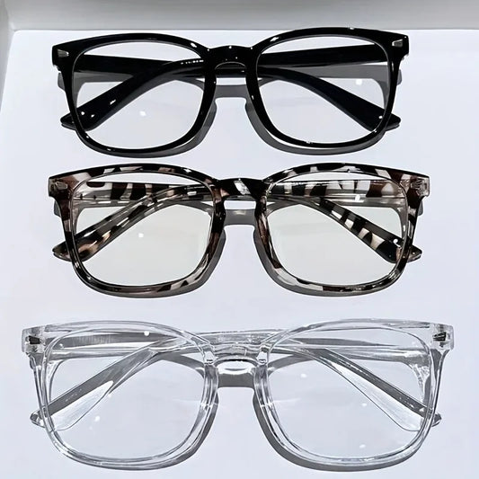 Blue Light Blocking Glasses — Lightweight Square Clear Lens, 3-Pack