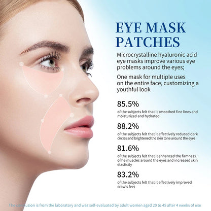 1Pair Microneedle Eye Patches Mask Soluble Hyaluronic Acid Blemish Treatment Sticker 0.25mm Needle Length 2000 Microneedle