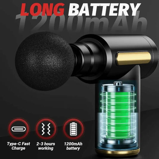 Mini Portable Massage Gun — Full Body Percussion Therapy, Type-C Rechargeable