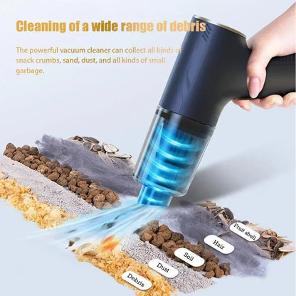 98000PA Cordless Mini Car Vacuum Cleaner — Handheld Wet & Dry with HEPA Filter