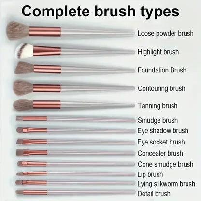 Soft Fluffy Cosmetic Brushes for Foundation, Powder, Eyeshadow & Blending