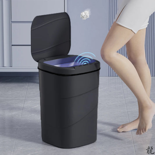 Smart Touchless Trash Can — Wave-Sensor Auto-Close, 13L & 17L, Battery Powered