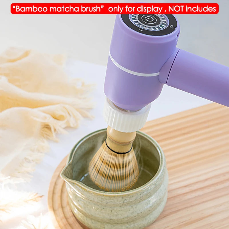 Electric Bamboo Whisk Matcha Brush, 3 Gears, Adjustable Quick Whisk