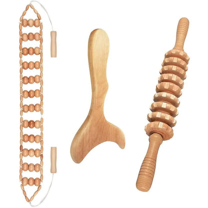 Wooden Lymphatic Drainage Massager Kit — Maderoterapia Body Contouring Set