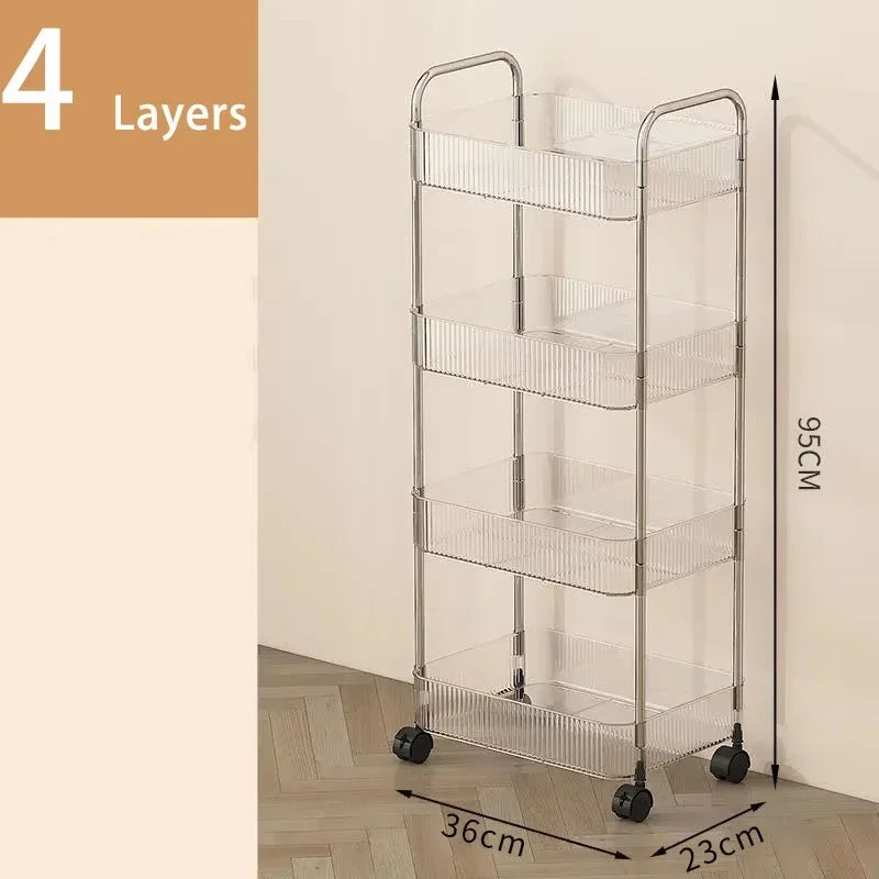 Multi-Layer Mobile Storage Shelf with Wheels Multi-Layers
