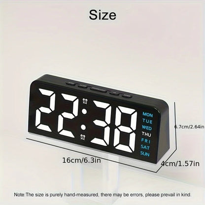 Digital LED Alarm Clock — Night Light, Temperature Display & Snooze