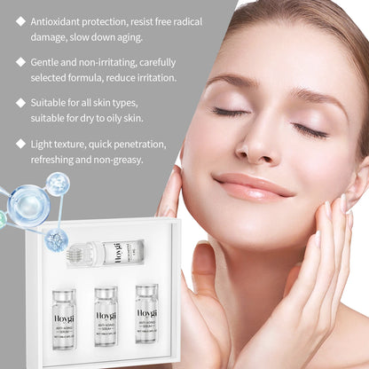 Hyaluronic acid 0.25mm Microneedle Roller Set Facial for Smooth Skin Barrier Protection Long Lasting Moisturization Skincare kit