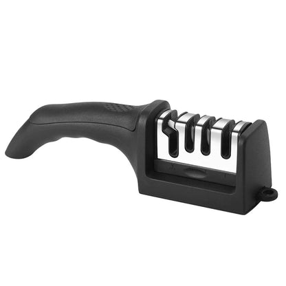 Handheld Knife Sharpener — 3 & 4 Stage Quick Sharpening Tool with Non-Slip Base