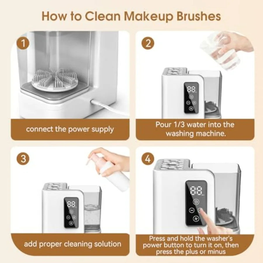 Professional Makeup Brush Cleaner & Dryer — 5-in-1 Deep Clean Machine