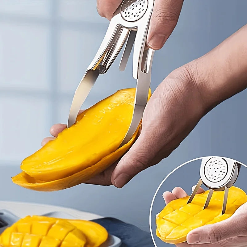 Stainless Steel Mango Cutter Splitter Avocado Slicer Fruit Melon Cutting Knife Peeler Coring Diced Peeling Tool Kitchen Gadgets