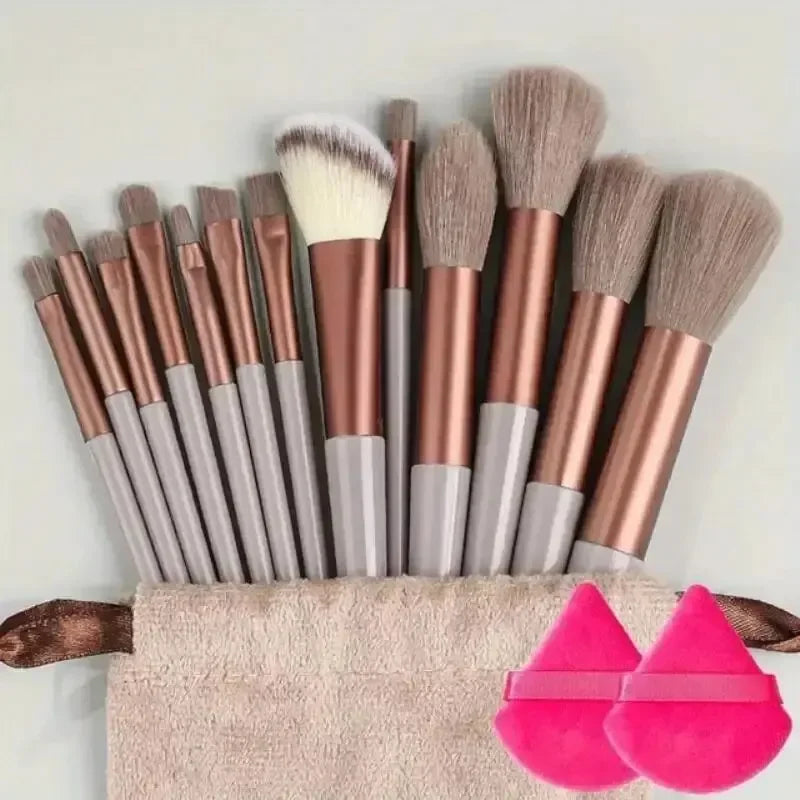 Soft Fluffy Cosmetic Brushes for Foundation, Powder, Eyeshadow & Blending