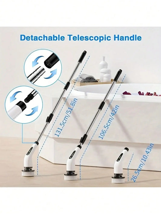 9-in-1 Cordless Electric Spin Scrubber — Waterproof Cleaning Brush for Tile, Tub & Floor