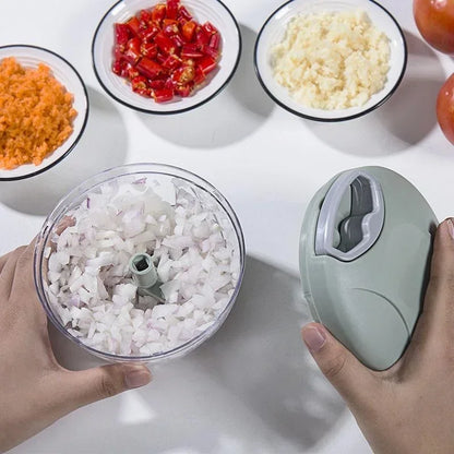 Manual Garlic & Vegetable Chopper — Rotate Press Mincer, 500ml / 900ml
