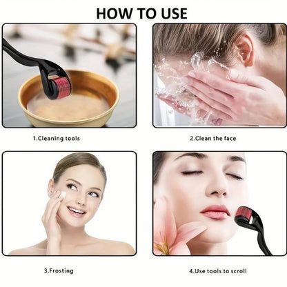 540 Needles for Facial Body Hair Growth Derma Roller for Skin Beard 0.25mm Needle Micro Face Roll Tool For Face Scalp BeautyTool