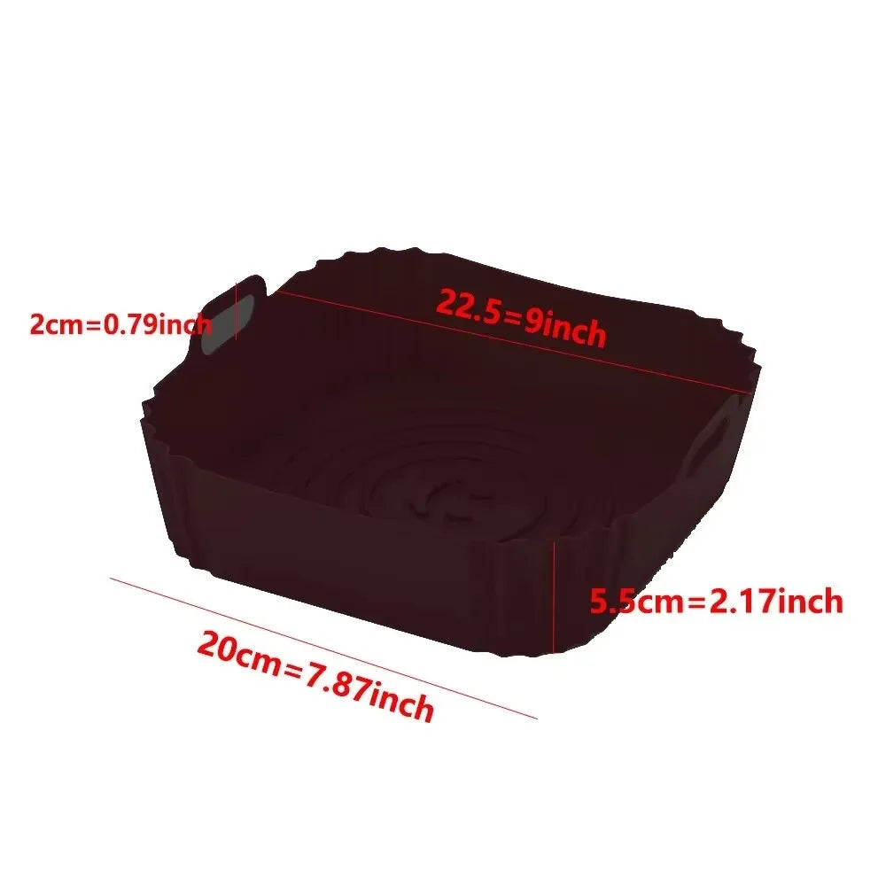 Reusable Silicone Air Fryer Liner — Non-Stick Baking Tray & Basket