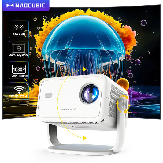 Portable Mini Projector — Native 1080P, Android 14, WiFi 6 & Bluetooth 5.4
