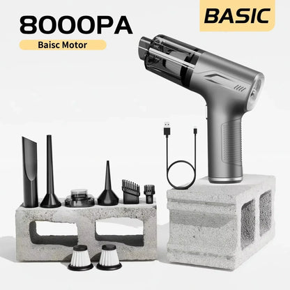 98000PA Cordless Mini Car Vacuum Cleaner — Handheld Wet & Dry with HEPA Filter