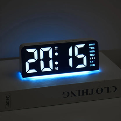 Digital LED Alarm Clock — Night Light, Temperature Display & Snooze