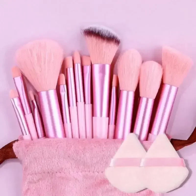 Soft Fluffy Cosmetic Brushes for Foundation, Powder, Eyeshadow & Blending