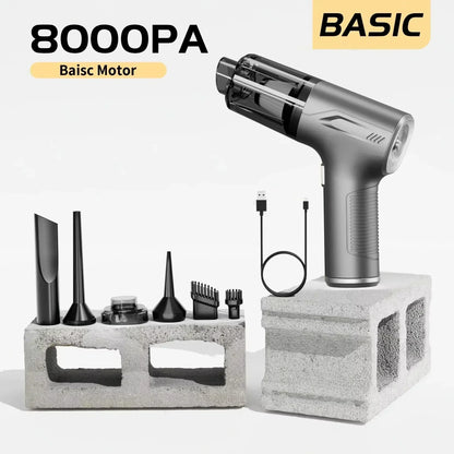 98000PA Cordless Mini Car Vacuum Cleaner — Handheld Wet & Dry with HEPA Filter