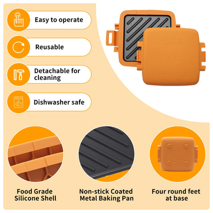 Microwave Toastie & Sandwich Maker — Silicone Non-Stick Grill with Heatwave Technology