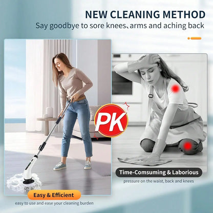 9-in-1 Cordless Electric Spin Scrubber — Waterproof Cleaning Brush for Tile, Tub & Floor
