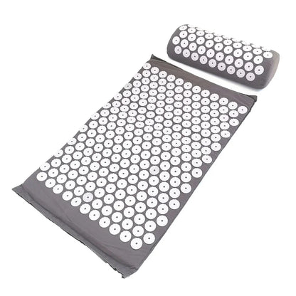 Yoga Acupressure Mat and Pillow Set, Relieves Pain/ Stress in Back and Body
