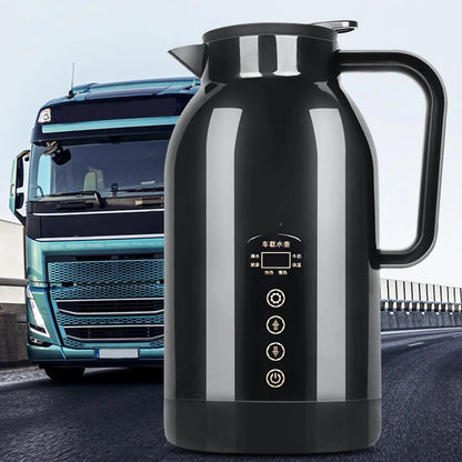 Portable Electric Car Kettle Stainless Steel 12V/24V Heating Cup Water Heater for