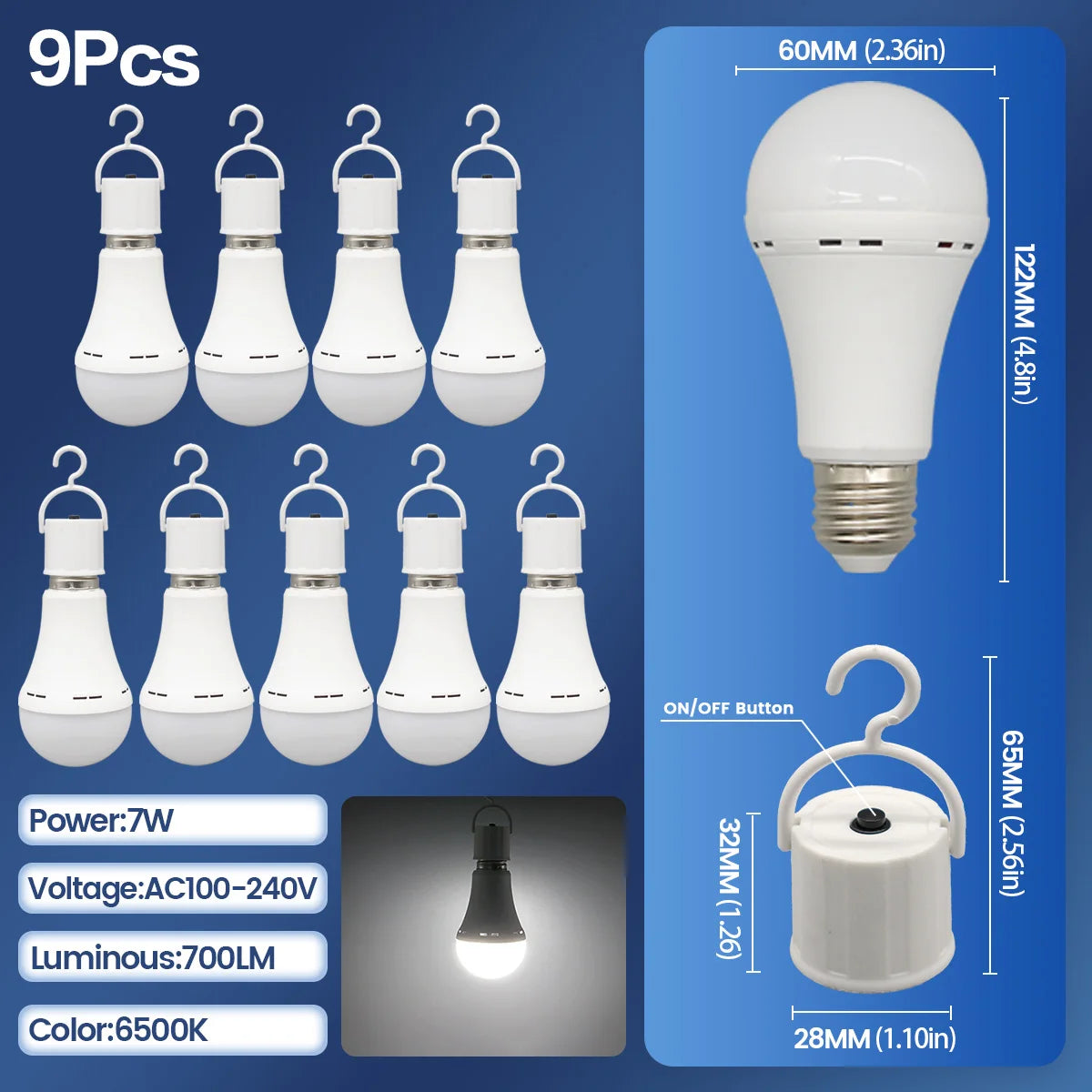 LED Rechargeable Light Bulb