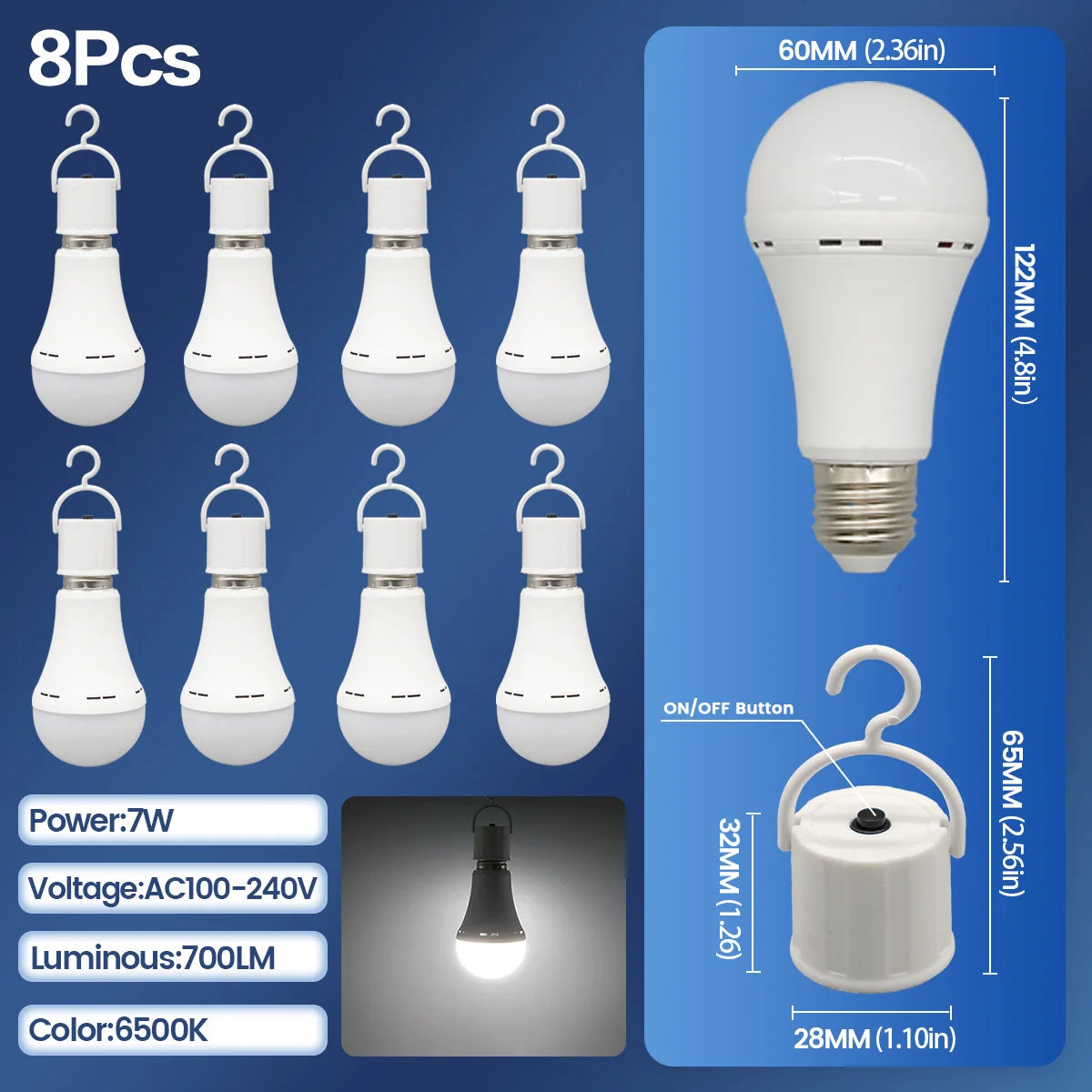 LED Rechargeable Light Bulb