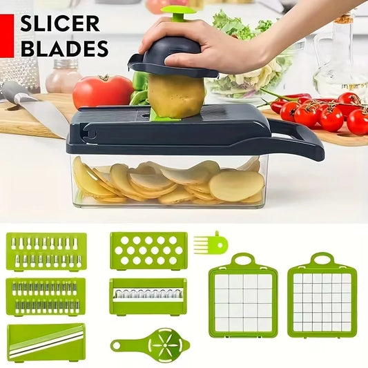 14-in-1 Multifunctional Vegetable Chopper — Slicer, Dicer, Grater & Food Chopper