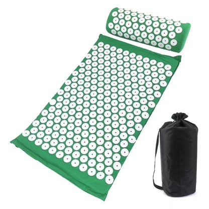 Yoga Acupressure Mat and Pillow Set, Relieves Pain/ Stress in Back and Body