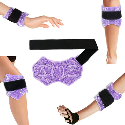 Ankle/ Foot Ice Pack - Hot & Cold Gel Pack with Adjustable Stand for Myofascial & Feet - Microwaveable, Freezable & Reusable