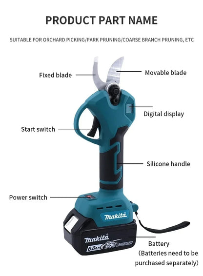 Makita Brushless Electric Pruning Shears Garden Tool Branche Cutter Cordless Electric Garden Scissors Fruit Tree for Makita 18V