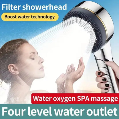 Filtered High-Pressure Shower Head — 4-Speed for Healthier Skin & Hair