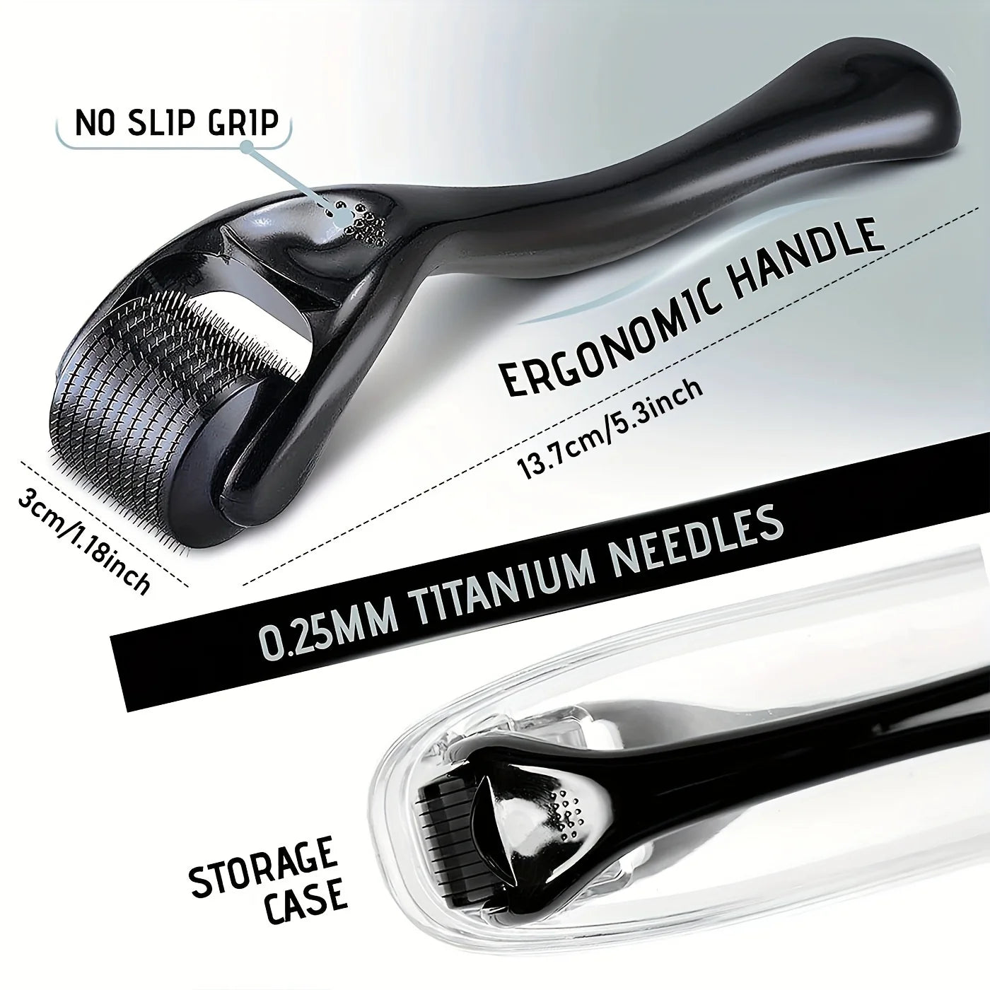 540 Needles for Facial Body Hair Growth Derma Roller for Skin Beard 0.25mm Needle Micro Face Roll Tool For Face Scalp BeautyTool