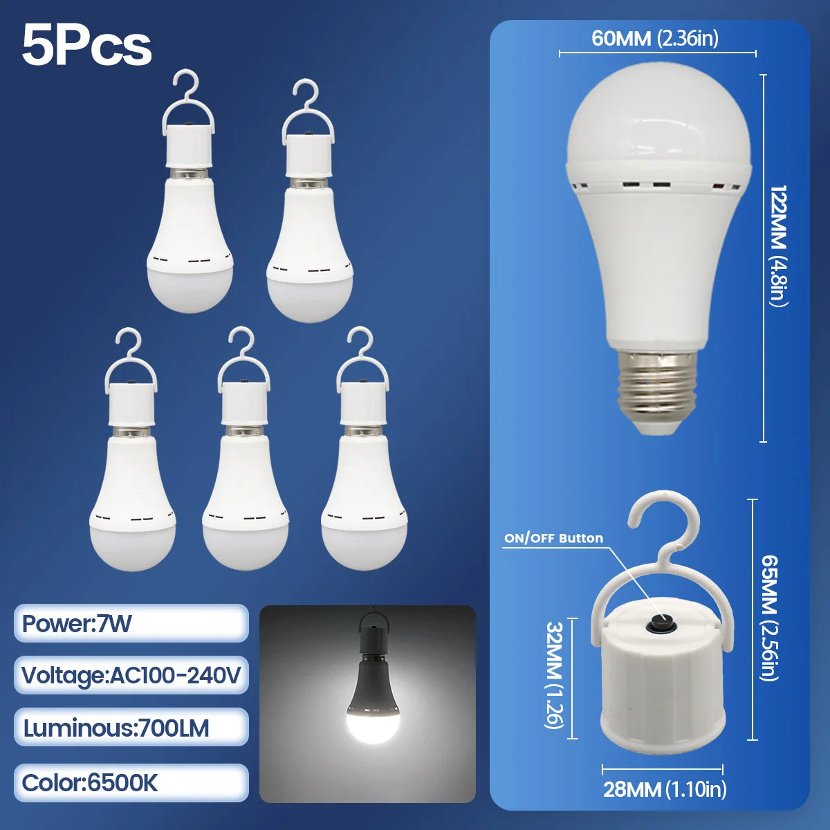 LED Rechargeable Light Bulb