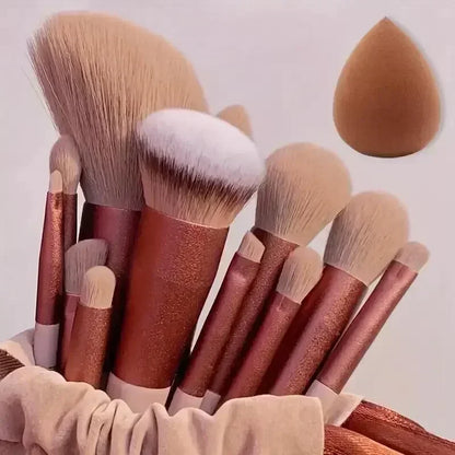 Soft Fluffy Cosmetic Brushes for Foundation, Powder, Eyeshadow & Blending