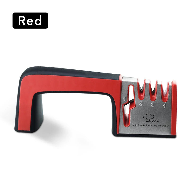 4-Stage Professional Knife & Scissor Sharpener — Diamond, Ceramic & Tungsten