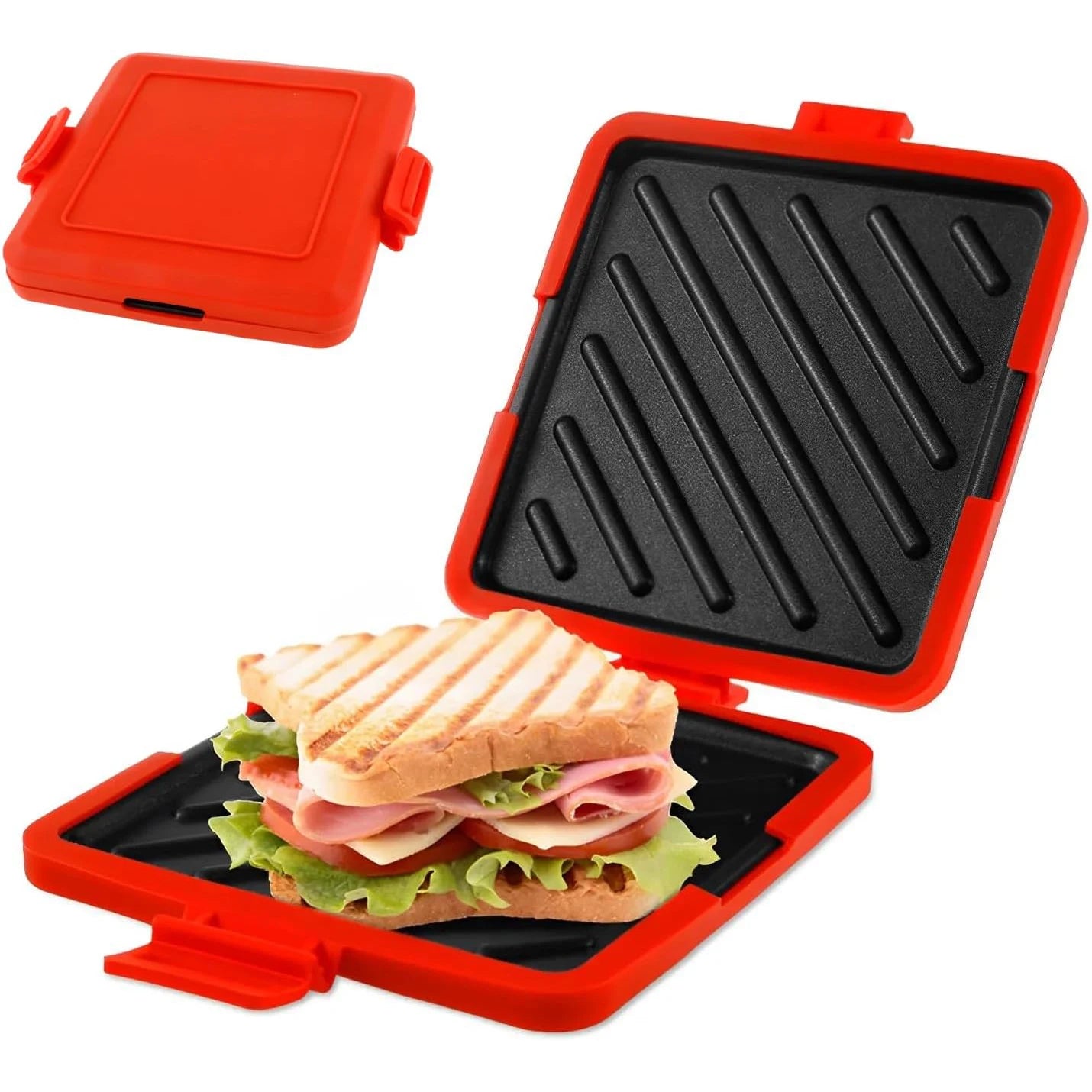 Microwave Toastie & Sandwich Maker — Silicone Non-Stick Grill with Heatwave Technology