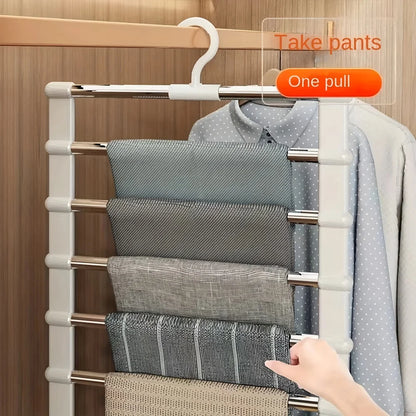 Space-Saving Foldable Pants Hangers for Jeans