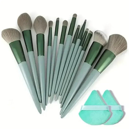 Soft Fluffy Cosmetic Brushes for Foundation, Powder, Eyeshadow & Blending