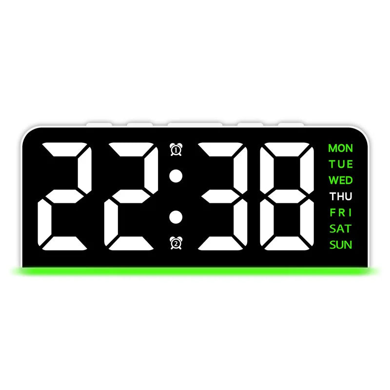 Digital LED Alarm Clock — Night Light, Temperature Display & Snooze