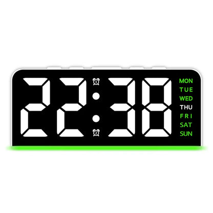 Digital LED Alarm Clock — Night Light, Temperature Display & Snooze