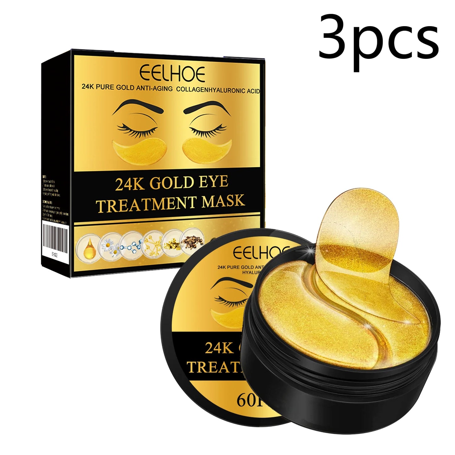 24k Gold Under Eye Patches 60pcs
