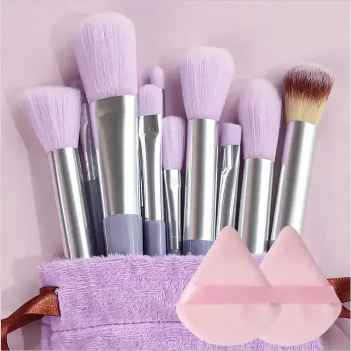 Soft Fluffy Cosmetic Brushes for Foundation, Powder, Eyeshadow & Blending