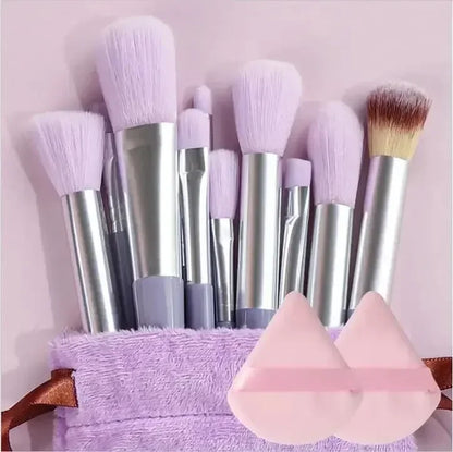 Soft Fluffy Cosmetic Brushes for Foundation, Powder, Eyeshadow & Blending