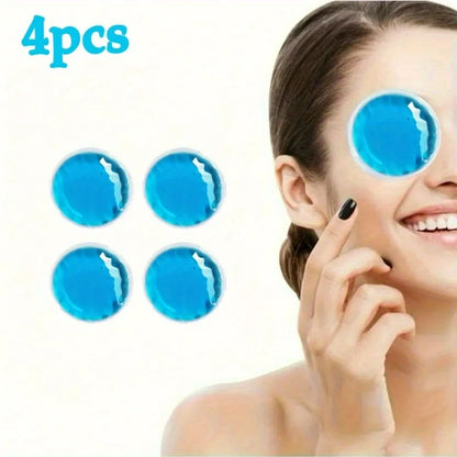 4pcs Reusable Gel Ice Pack Hot Cold Compress, Small Round Ice Packs for Eyes, Perfect for Family & Travel Use