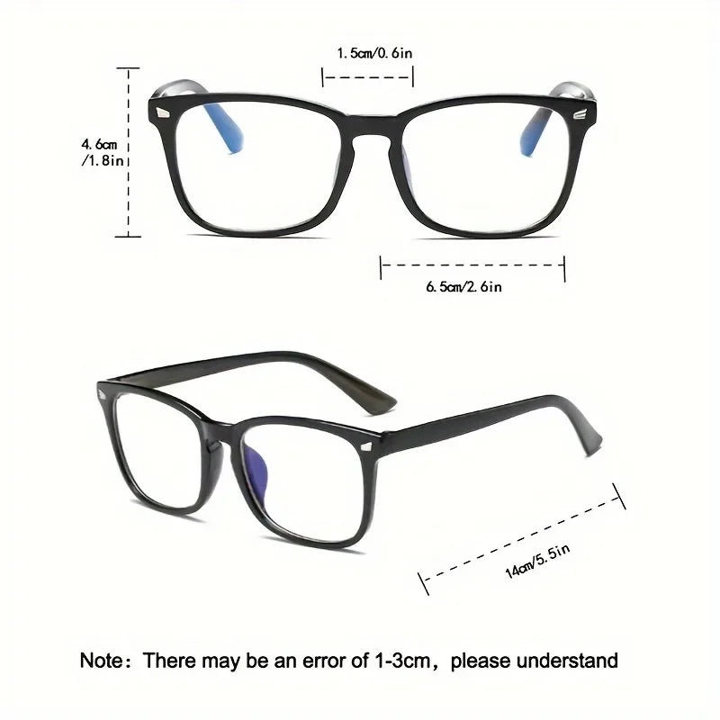 Blue Light Blocking Glasses — Lightweight Square Clear Lens, 3-Pack
